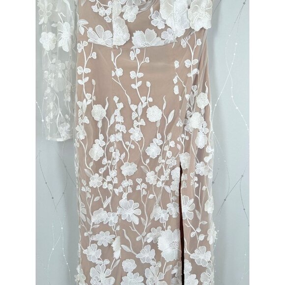NWT ELLIATT Ellery 3D Flower Gown in Ivory & Nude $846 - Picture 7 of 16